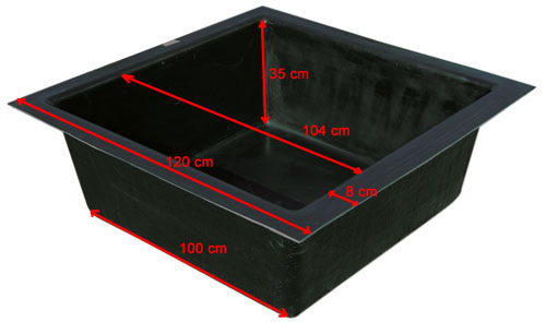 GFK-Becken eckig E120 - XXL-Produkt (Art.Nr.15032)